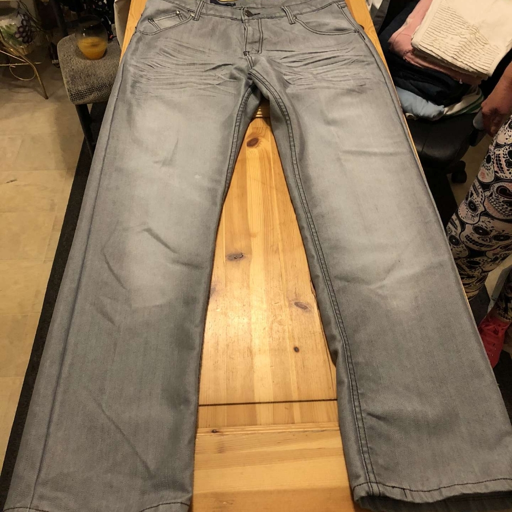 Mens GS115 Gray Washed Jeans